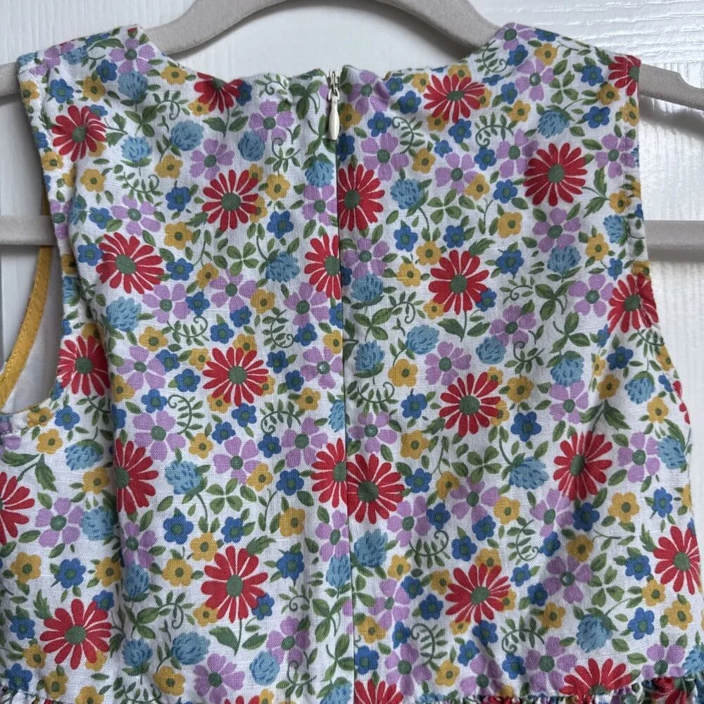 Mini Boden Spring Summer Floral Linen Cotton Dress Lined Size 6-7 Year - Picture 5 of 8